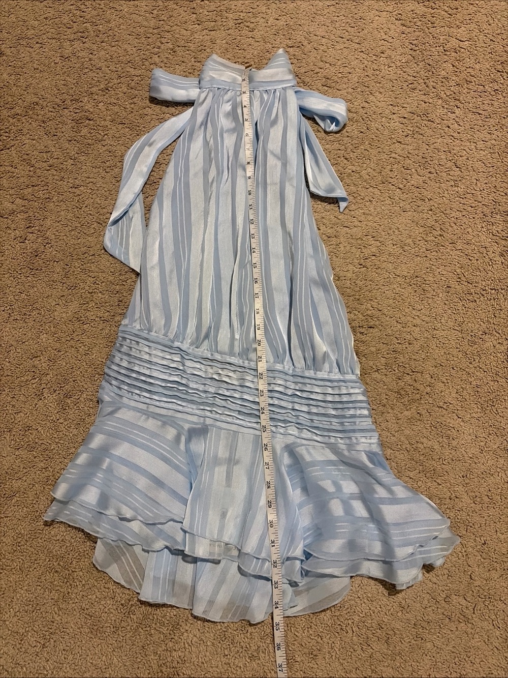 NWT Peppermayo Light Blue Willow Chiffon Mini Dress Size 6 Halter Neck Tie - Picture 3 of 8